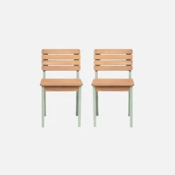 Set di 2 sedie in legno per bambini, da interno/esterno