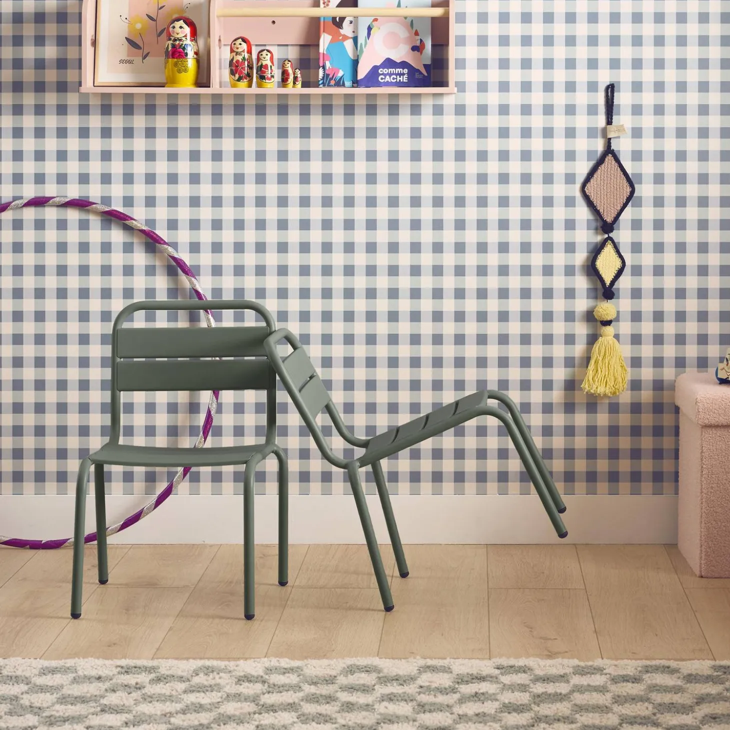 Set di 2 sedie in metallo per bambini