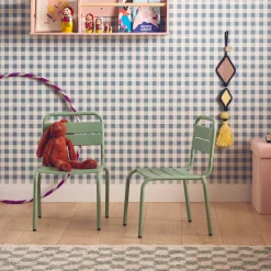Set di 2 sedie in metallo per bambini