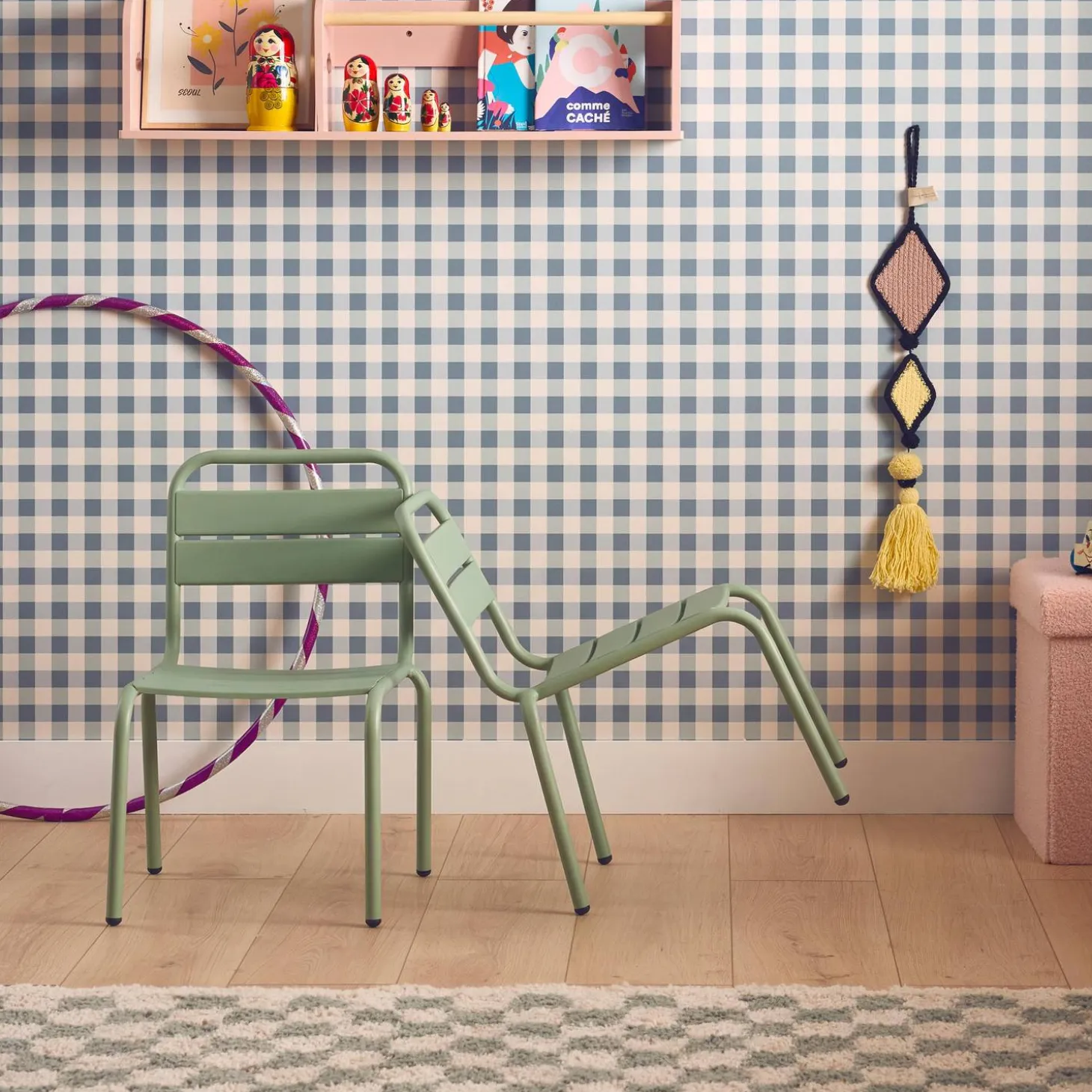 Set di 2 sedie in metallo per bambini
