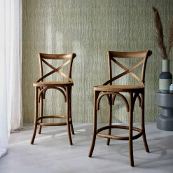 Set di 2 sgabello da bar bistrot vintage legno