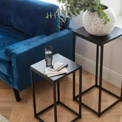 Set di 2 tavolini neri per salotto