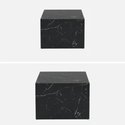 Set di 2 tavolini quadrati con effetto marmo