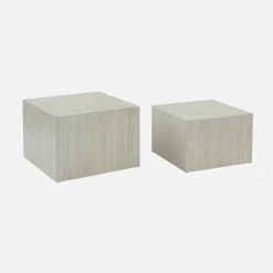 Set di 2 tavolini quadrati con effetto marmo