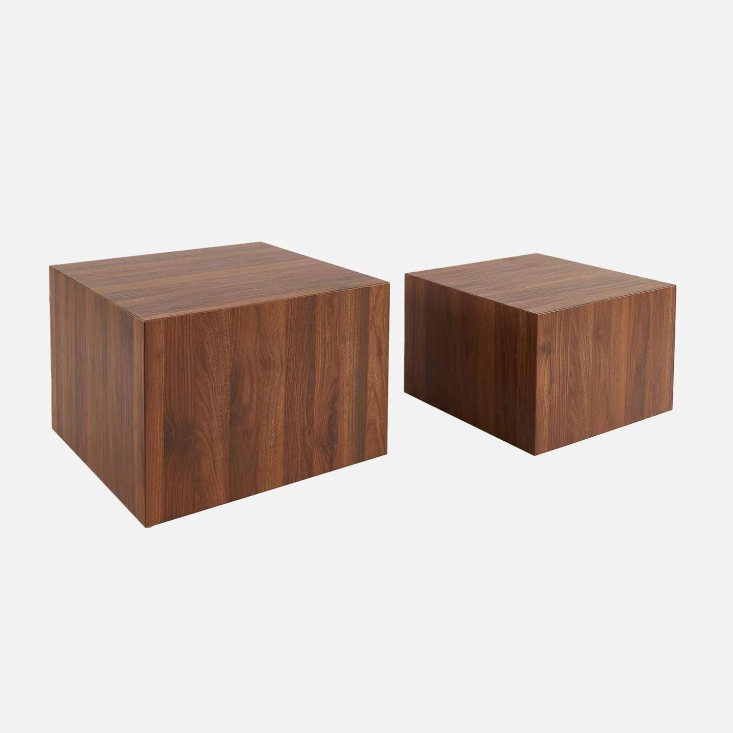 Set di 2 tavolini quadrati effetto frassino