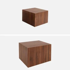 Set di 2 tavolini quadrati effetto frassino