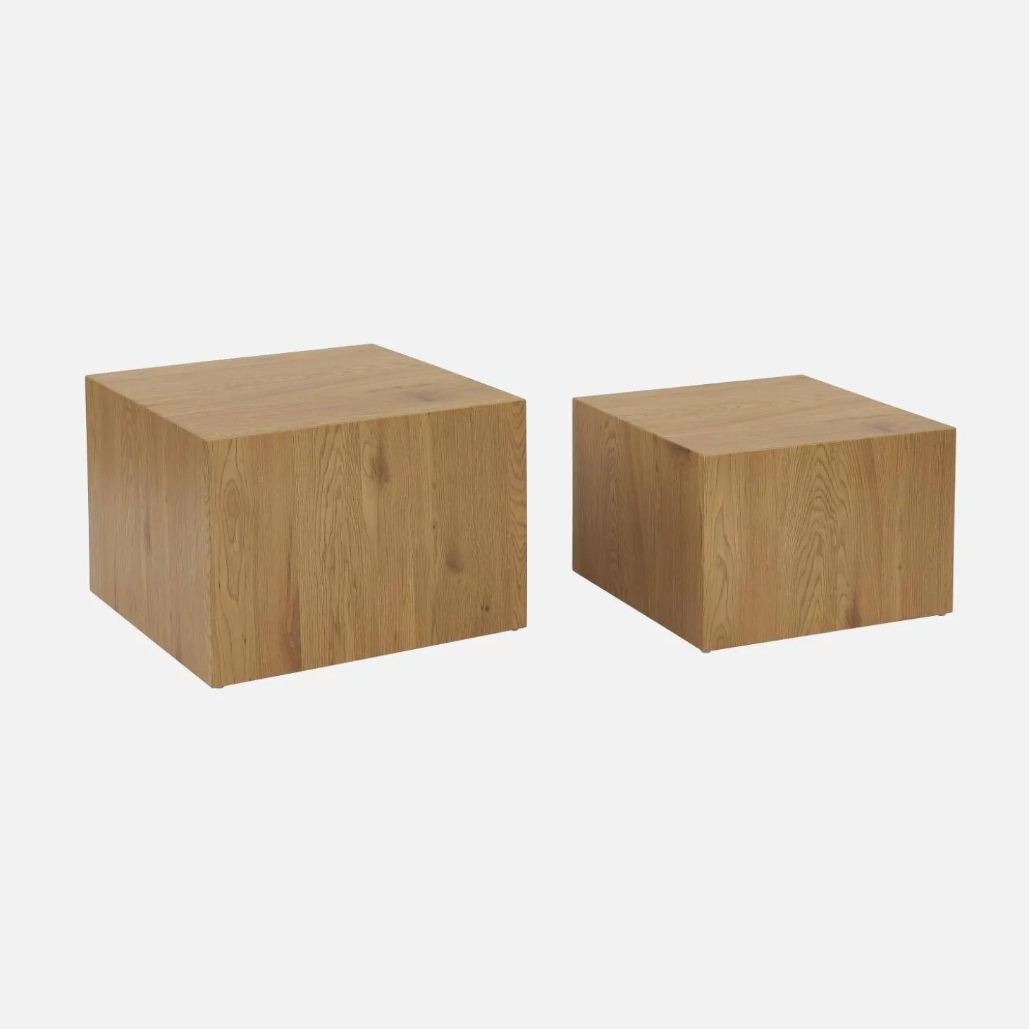 Set di 2 tavolini quadrati effetto frassino