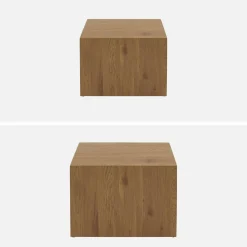 Set di 2 tavolini quadrati effetto frassino