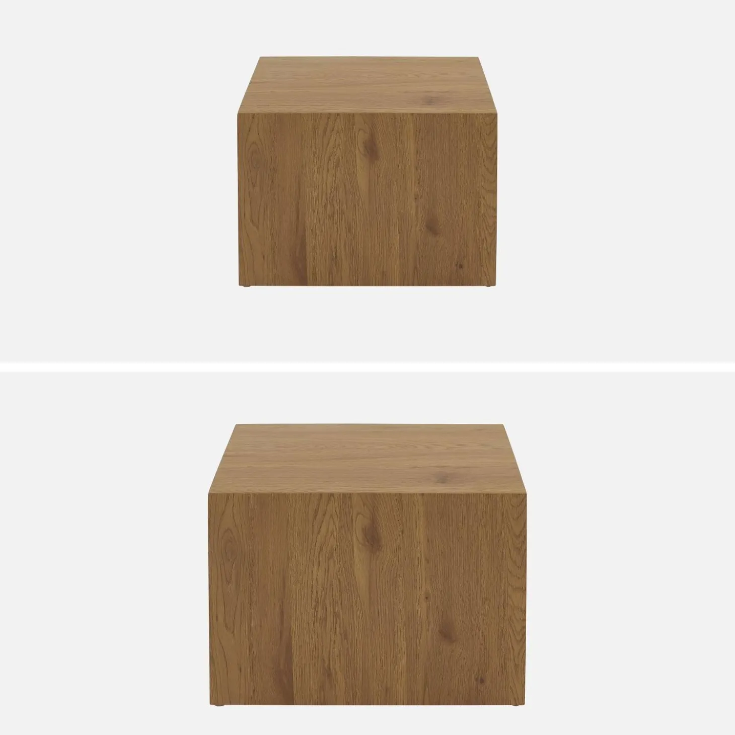 Set di 2 tavolini quadrati effetto frassino