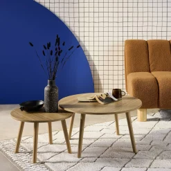 Set di 2 tavolini rotondi
