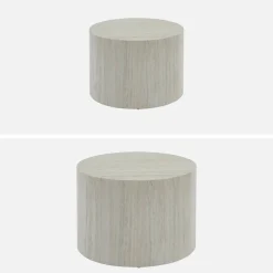 Set di 2 tavolini rotondi con effetto marmo