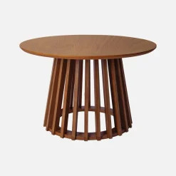 Set di 2 tavolini rotondi effetto legno, 40cm e 60cm