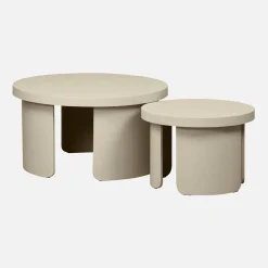 Set di 2 tavolini rotondi impilabili
