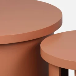 Set di 2 tavolini rotondi impilabili