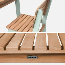 Set di tavolo per bambini in legno, 2 sedie