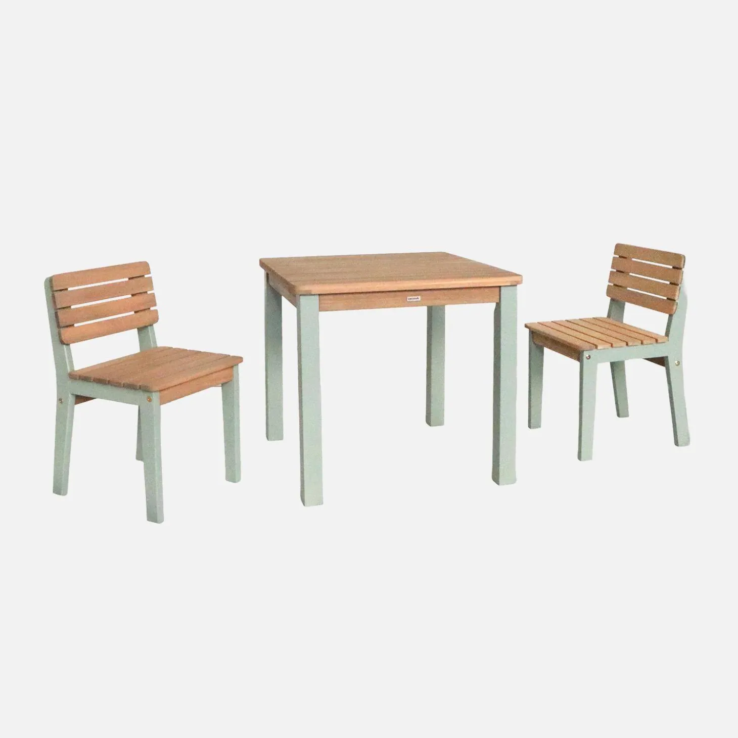 Set di tavolo per bambini in legno, 2 sedie