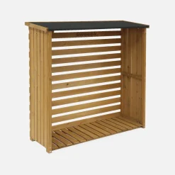 Set 2 legnaie da giardino in legno di abete con tetto impermeabile, 120x45x120cm