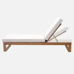 Set 2 lettini prendisole di legno di eucalipto multiposizione
