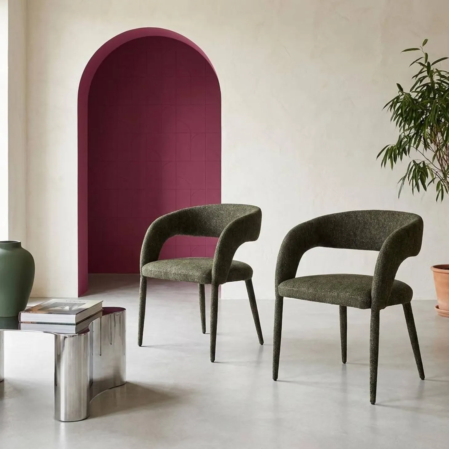Set 2 poltrone contemporanee in tessuto