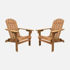 Set 2 poltrone da giardino in legno