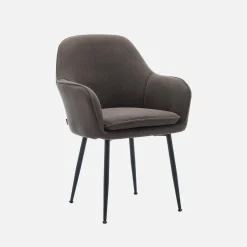 Set 4 poltrone in velluto a coste con gambe in metallo