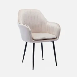 Set 4 poltrone in velluto con gambe in metallo