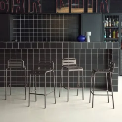 Set 4 sedie alte bistrot in acciaio