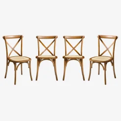 Set 4 sedie da bistrot vintage in legno