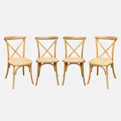 Set 4 sedie da bistrot vintage in legno