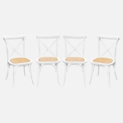 Set 4 sedie da bistrot vintage in legno