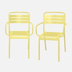 Set 2 sedie da giardino bistrot in acciaio