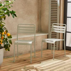 Set 2 sedie da giardino bistrot in acciaio