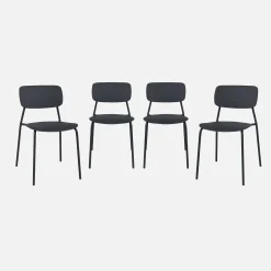 Set 4 sedie da giardino impilabili in acciaio e plastica