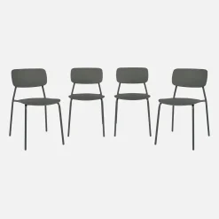 Set 4 sedie da giardino impilabili in acciaio e plastica