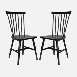 Set 2 sedie da pranzo in legno, impilabili stile vintage