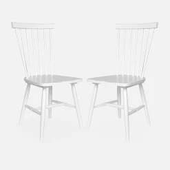 Set 2 sedie da pranzo in legno, impilabili stile vintage