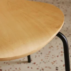 Set 4 sedie impilabili in legno di hevea con gambe in acciaio