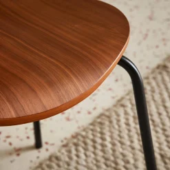 Set 4 sedie impilabili in legno di hevea con gambe in acciaio