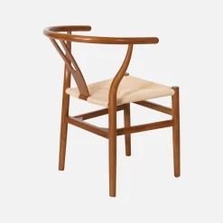 Set 2 sedie in legno con seduta in corda