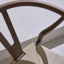 Set 2 sedie in legno con seduta in corda