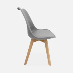 Set 6 sedie scandinave imbottite con gambe in legno