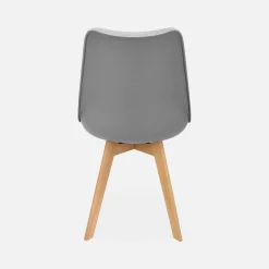 Set 6 sedie scandinave imbottite con gambe in legno