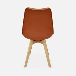 Set 6 sedie scandinave imbottite con gambe in legno