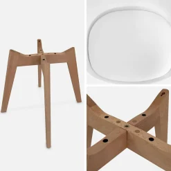 Set 4 sedie scandinave imbottite con gambe in legno