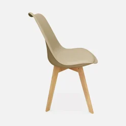 Set 4 sedie scandinave imbottite con gambe in legno