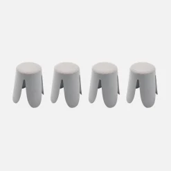 Set 4 sgabelli impilabili in bouclé