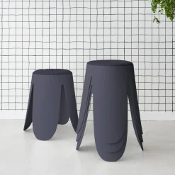 Set 4 sgabelli impilabili in bouclé
