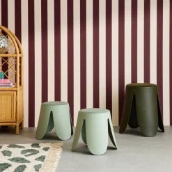 Set 2 sgabelli impilabili per bambini in bouclé testurizzato
