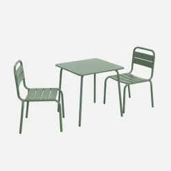 Set tavolino in metallo per bambini e 2 sedie