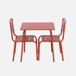 Set tavolino in metallo per bambini e 2 sedie